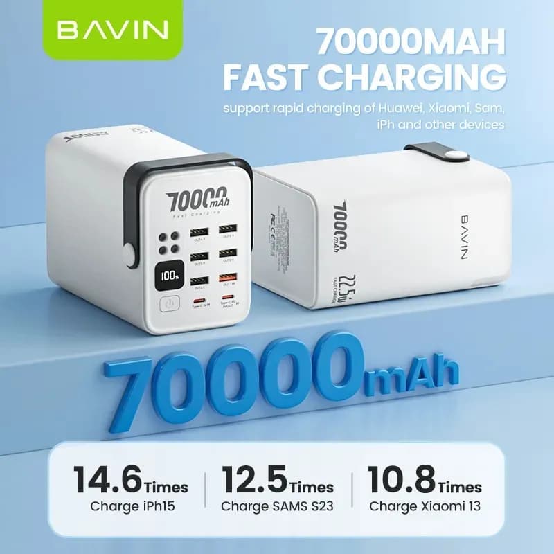 پاوربانک 70000 باوین 22.5 وات Bavin PC1062S (اورجینال ارسال فوری) — تصویر ۹