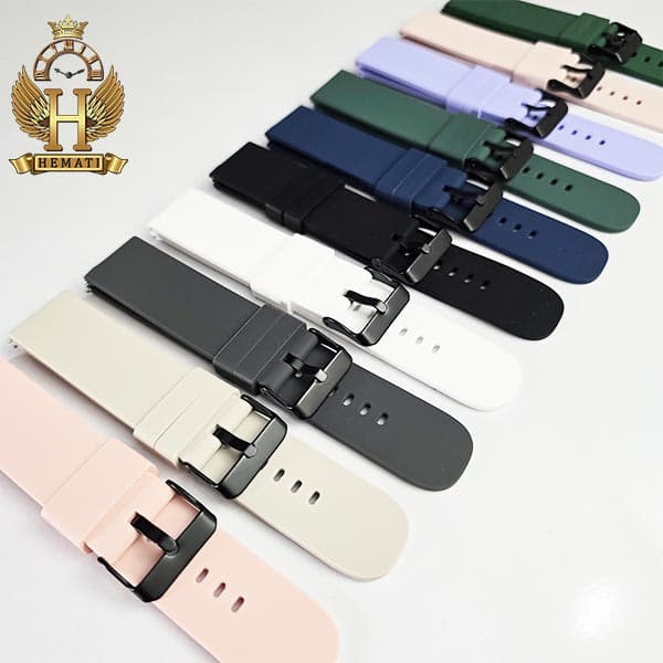 بند ساعت مچی سیلیکونی ساده BAND22202 (سایز 22) — تصویر ۳