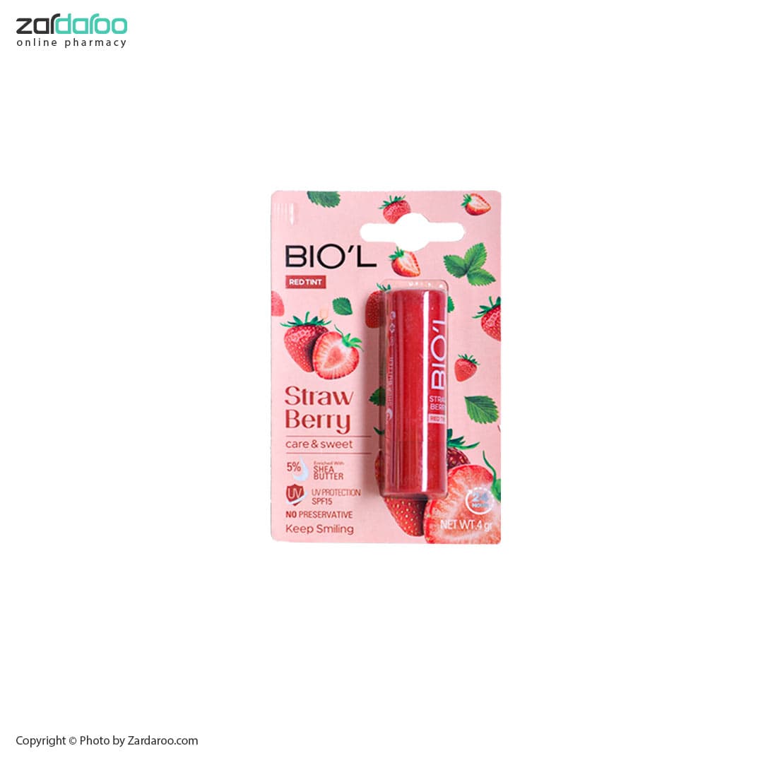 بالم نرم‌کننده لب با طعم توت‌ فرنگی بیول Bio’l
