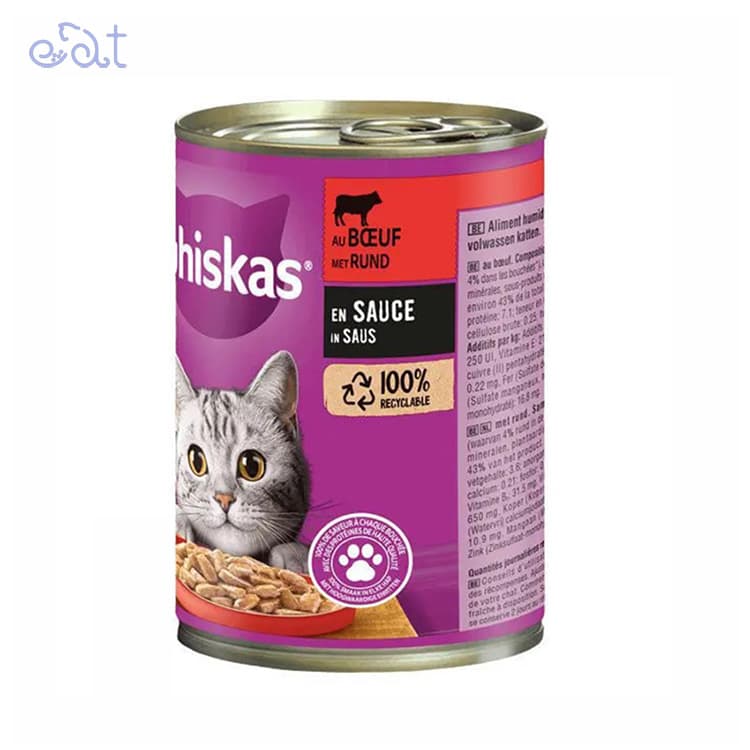کنسرو گربه ویسکاس با طعم گوشت گاو مدل Whiskas Beef Pack وزن 400 گرم — تصویر ۲