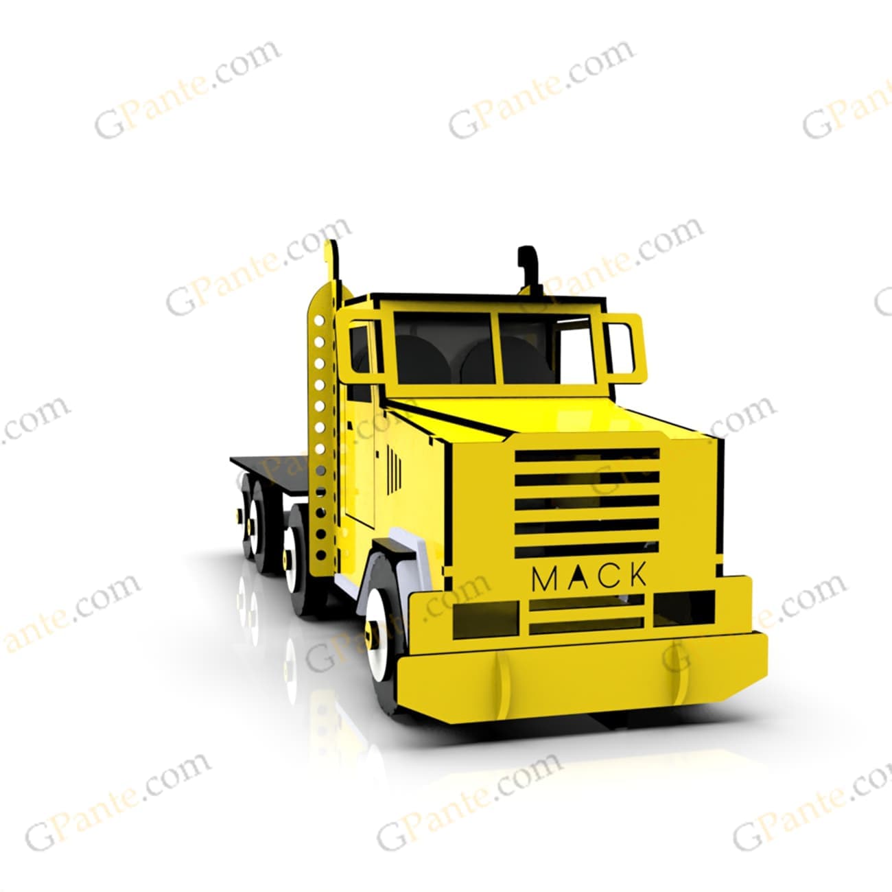 طرح لیزر ماکت سه بعدی کامیون ماک MACK
