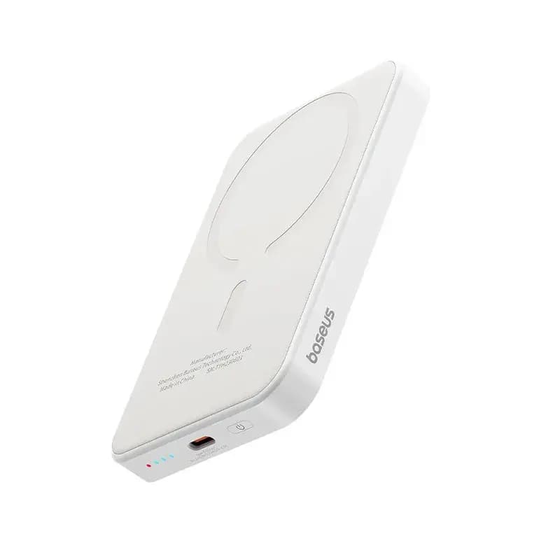 پاور بانک بی سیم مگنتی باسئوس مدل Magnetic Mini Wireless 20w با ظرفیت 5000 میلی‌آمپر ساعت — تصویر ۶