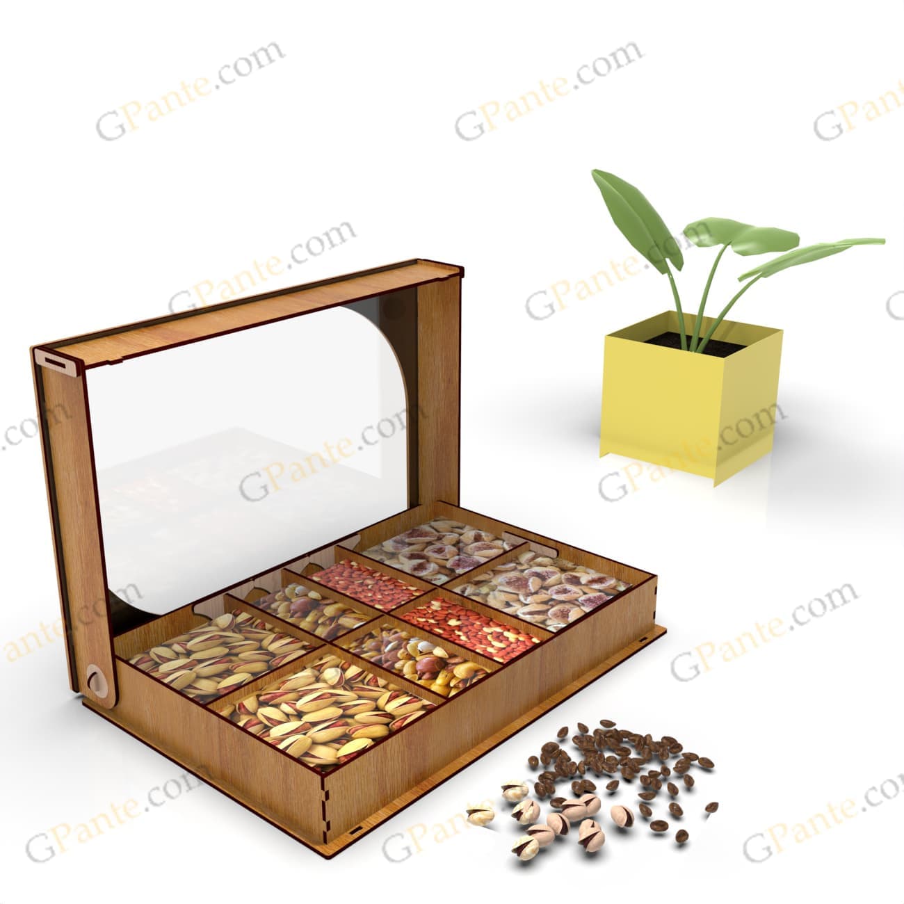 فایل برش لیزر جعبه خشکبار و پذیرایی مدل شیما