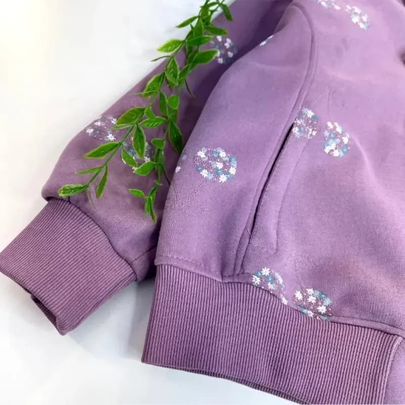 سوییشرت پاییزه بچگانه دخترانه طرح گیلاسی دورس ترک مناسب 7 تا 12 سال — تصویر ۳