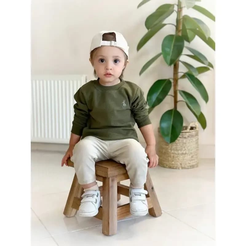 بلوز بیسکوییتی تمام نخ اسپرت زنانه پاییزه خنک — تصویر ۷