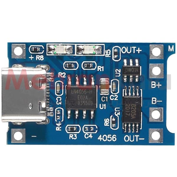 ماژول شارژ باتری لیتیوم یونی یوکسل مدل 4056/3Chip USB-C