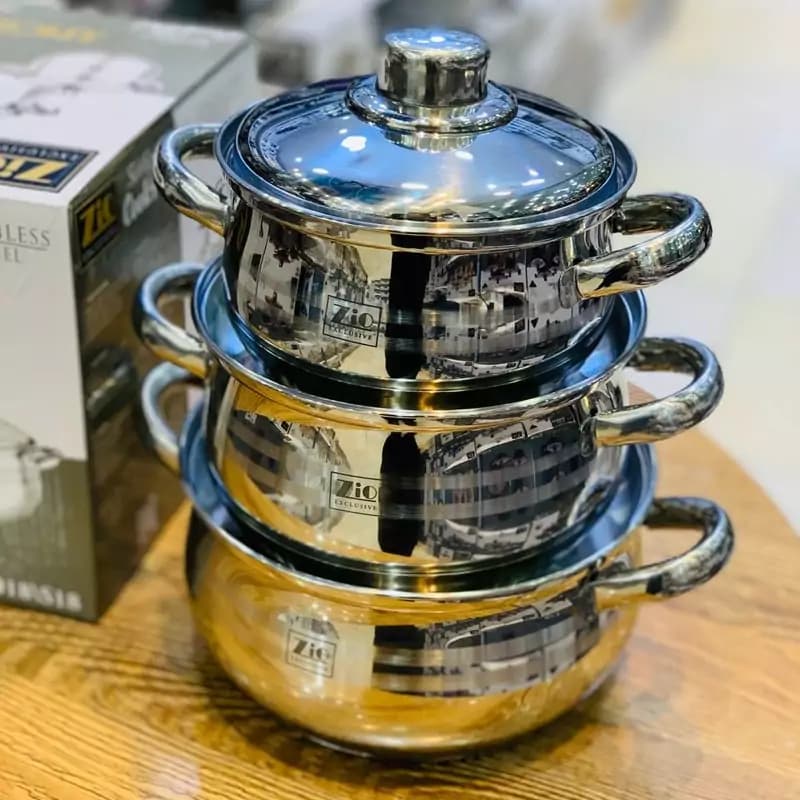 سرویس قابلمه استیل زیو مدل ZCS-1018/S18 ‏(AR) — تصویر ۳