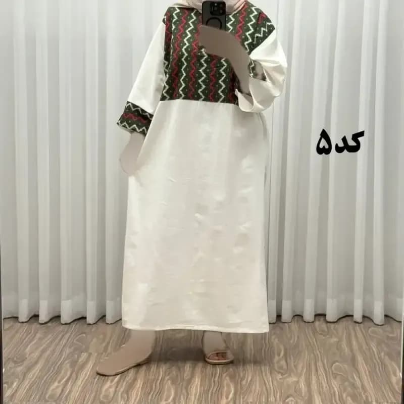 پیراهن کفتان لینن پاییزه فری سایز زنانه تا سایز 50 شیک و راحت کمربند دار بدون سایه اندازی — تصویر ۳