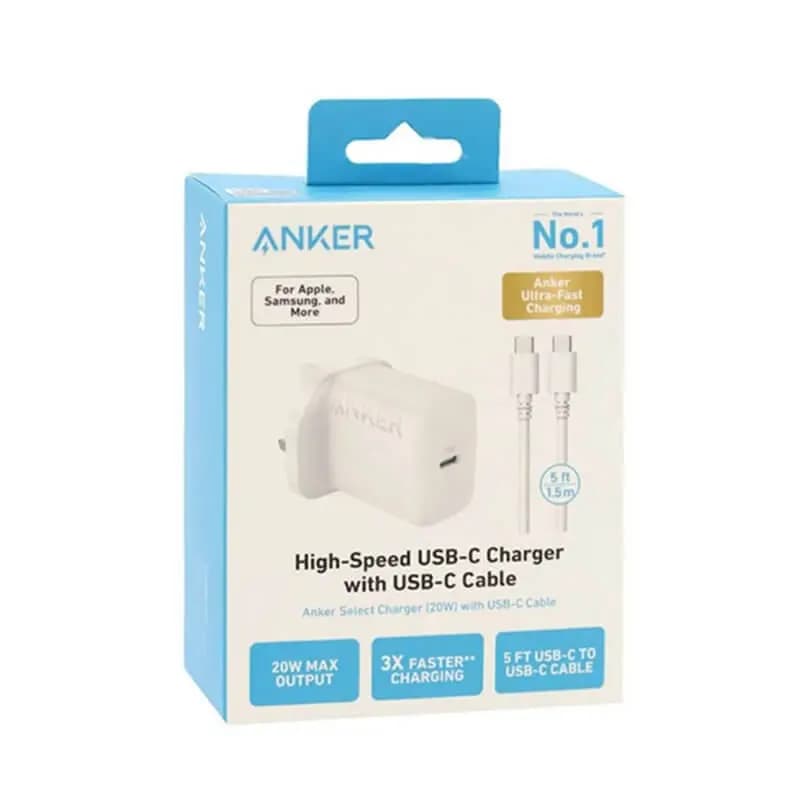 شارژر دیواری انکر مدل Anker B2347 با توان خروجی 20 وات به همراه کابل Type-C — تصویر ۶