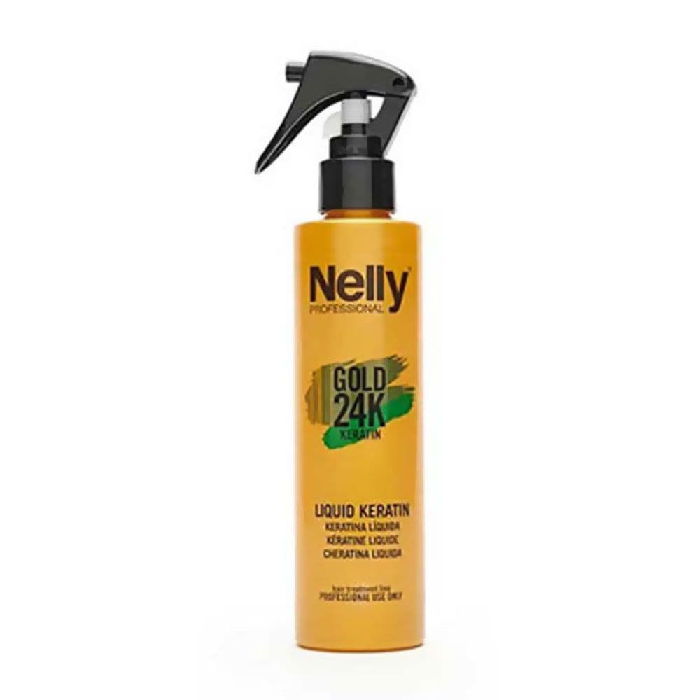 اسپری روغن کراتین Nelly Gold 24K – 200 میلی‌لیتر — تصویر ۲