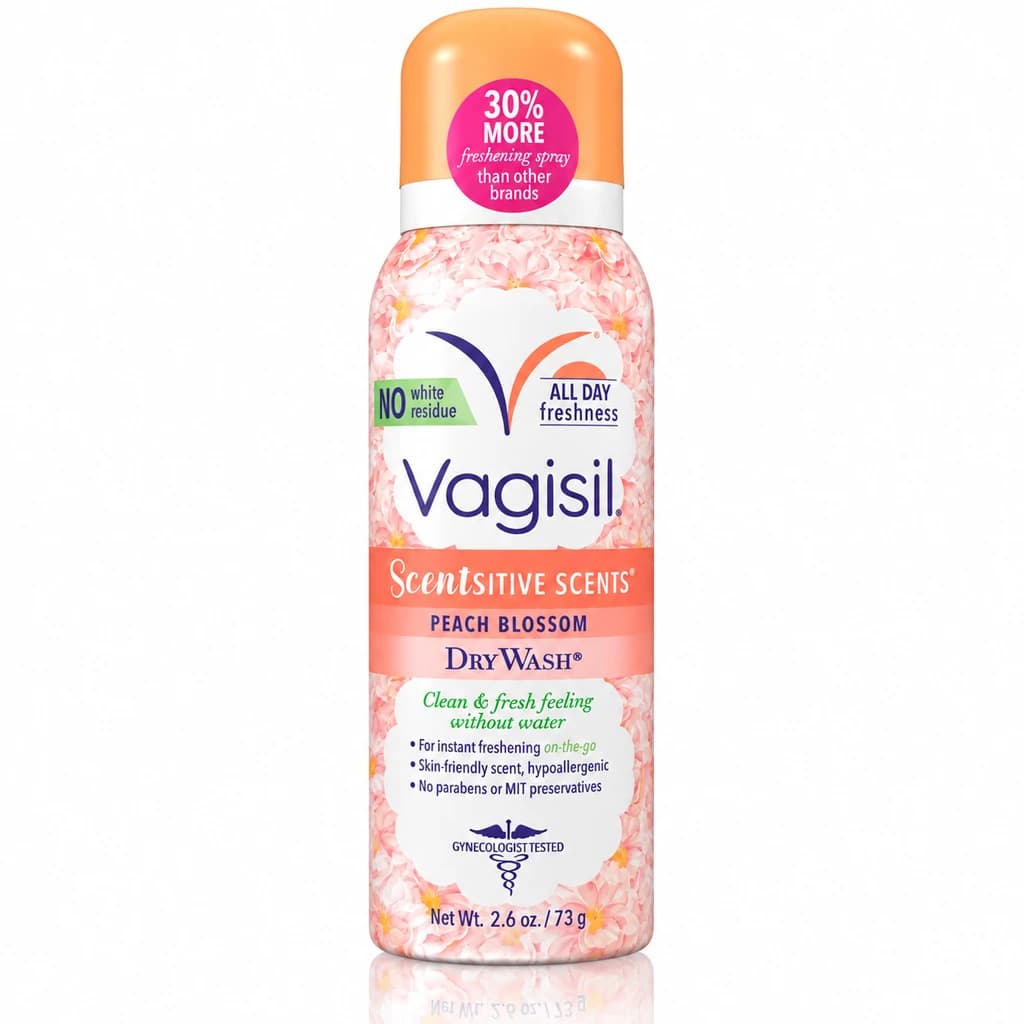 اسپری شستشوی خشک و خوشبوکننده بانوان واژیسیل (Vagisil Peach Blossom Dry Wash) حجم ۷۳ گرم – اصل آمریکا