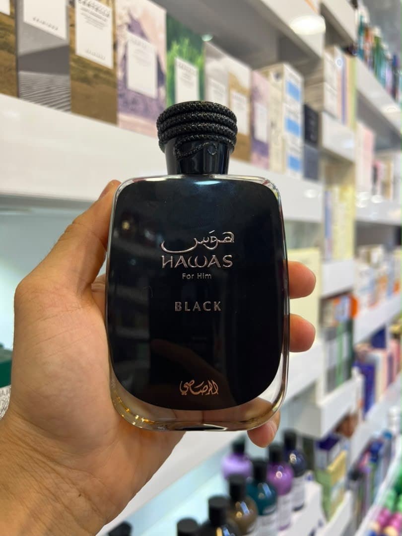عطر ادکلن هوس بلک رصاصی مردانه Rasasi Hawas Black For Him
