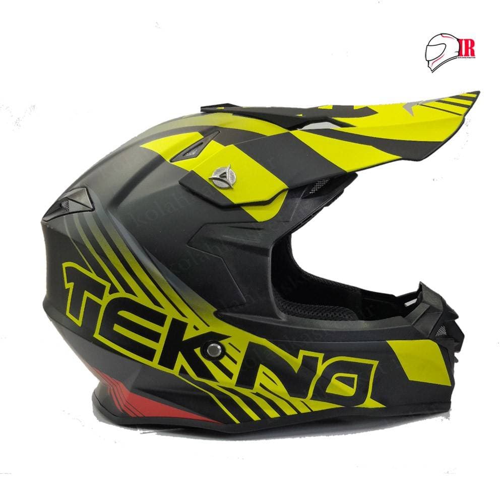 کلاه کاسکت کراسی تکنو TEKNO HS 390 مشکی زرد — تصویر ۲