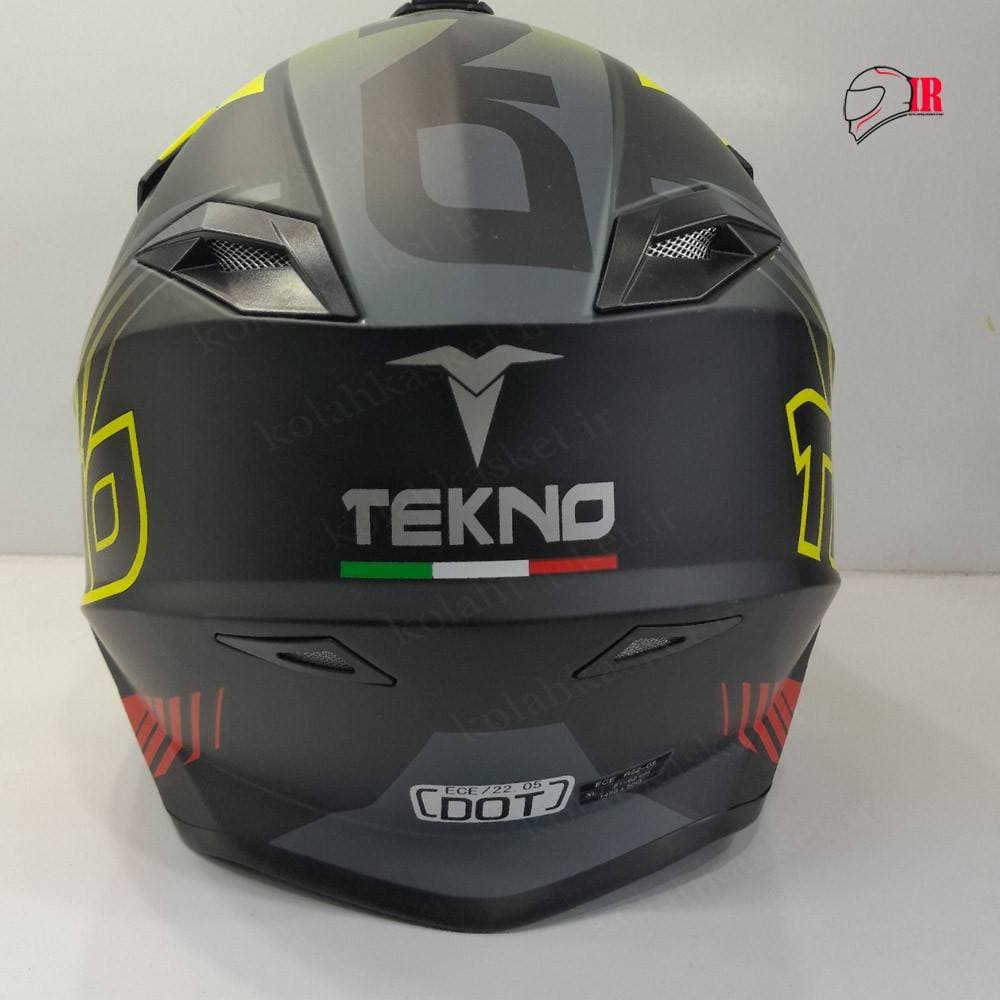 کلاه کاسکت کراسی تکنو TEKNO HS 390 مشکی زرد — تصویر ۴