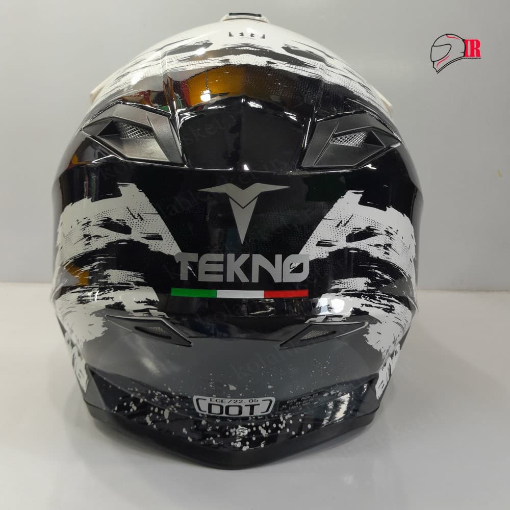 کلاه کاسکت کراسی تکنو TEKNO HS 390 سفید مشکی — تصویر ۲