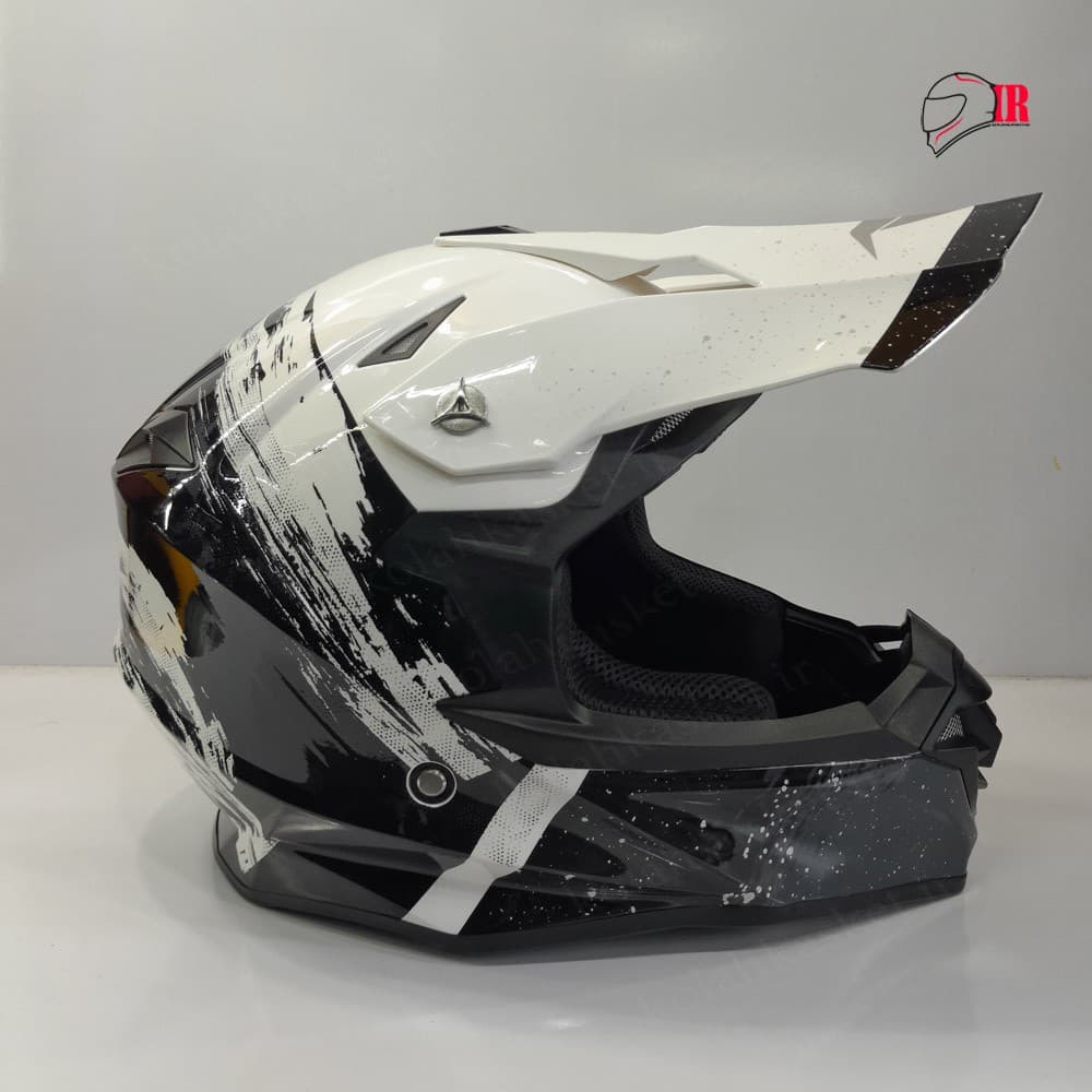 کلاه کاسکت کراسی تکنو TEKNO HS 390 سفید مشکی — تصویر ۳