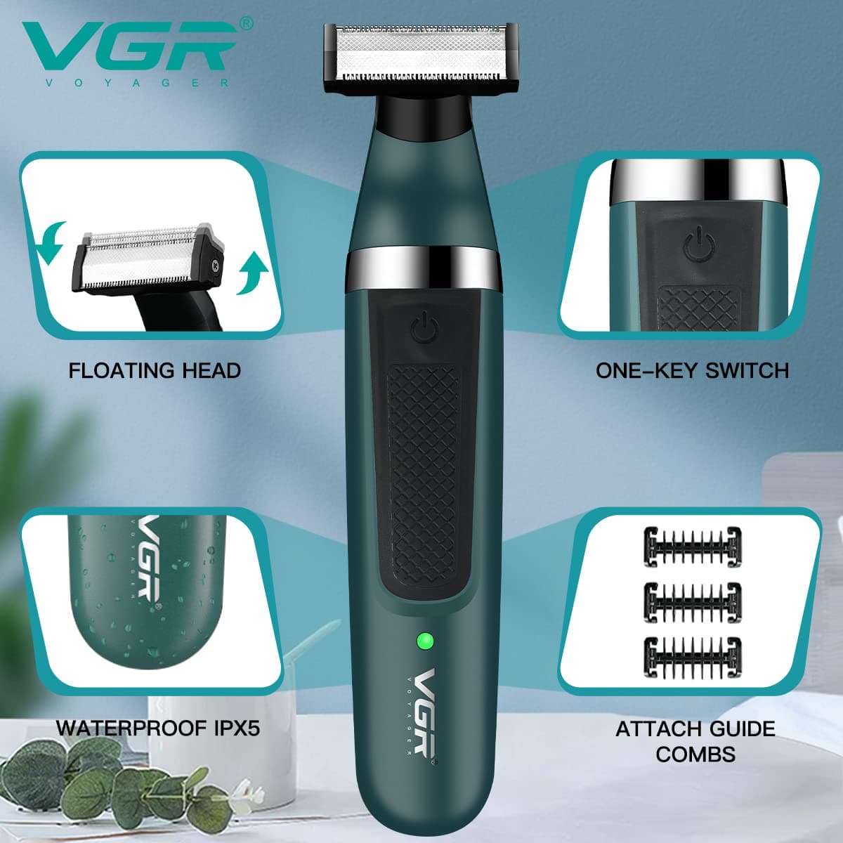 بادی گروم و شیور 2کاره وی جی آر مدل V-393 ‏(AR) — تصویر ۳