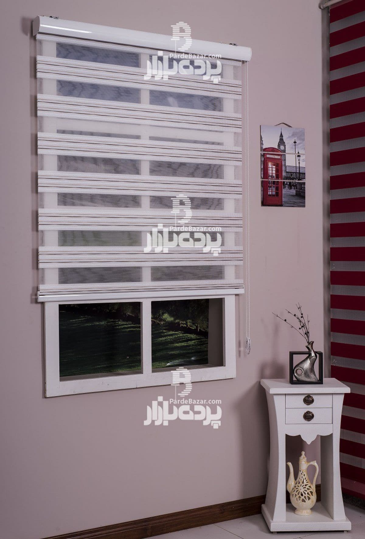 پرده زبرا مدل پلیسه رنگی MORENO V-02