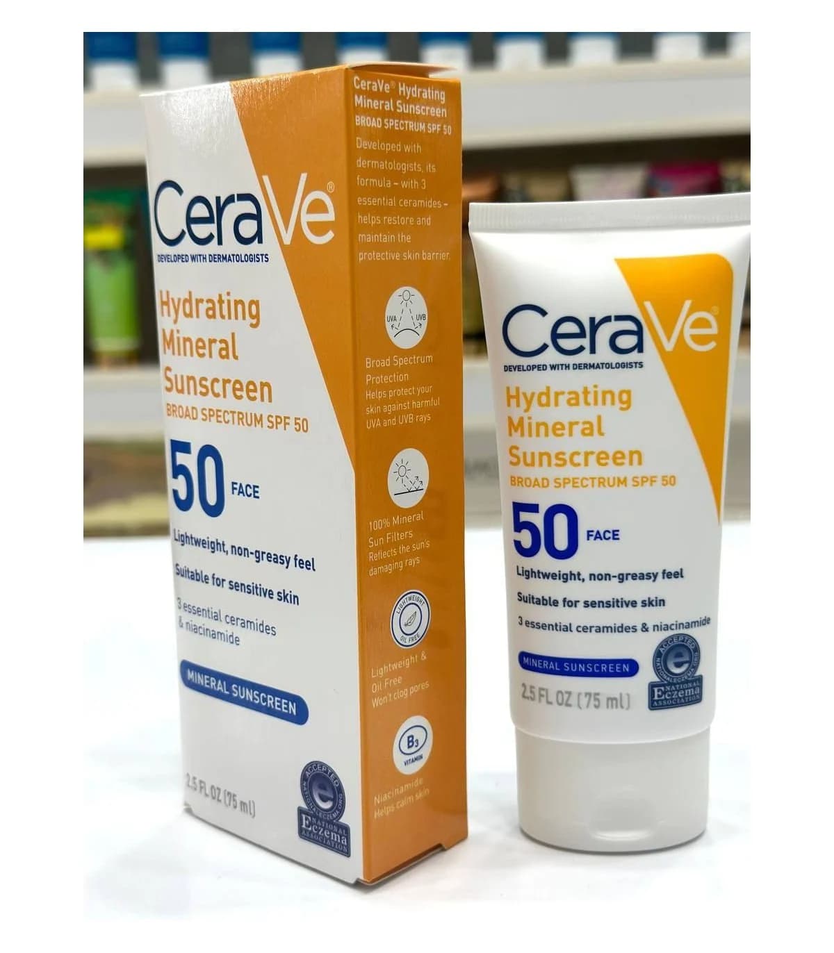 ضدآفتاب بدون رنگ فلوئید سراوی CeraVe با SPF50 مدل mineral ‏(AR) — تصویر ۳