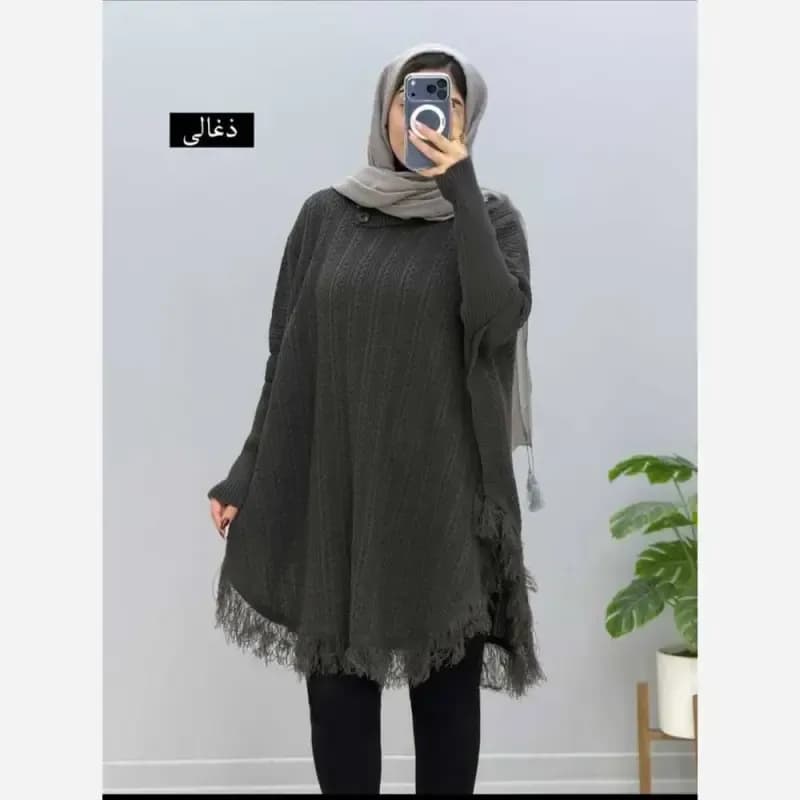مانتو پانچ بافت تراکم بالا فری سایز مناسب سایز 40 تا 54 — تصویر ۳