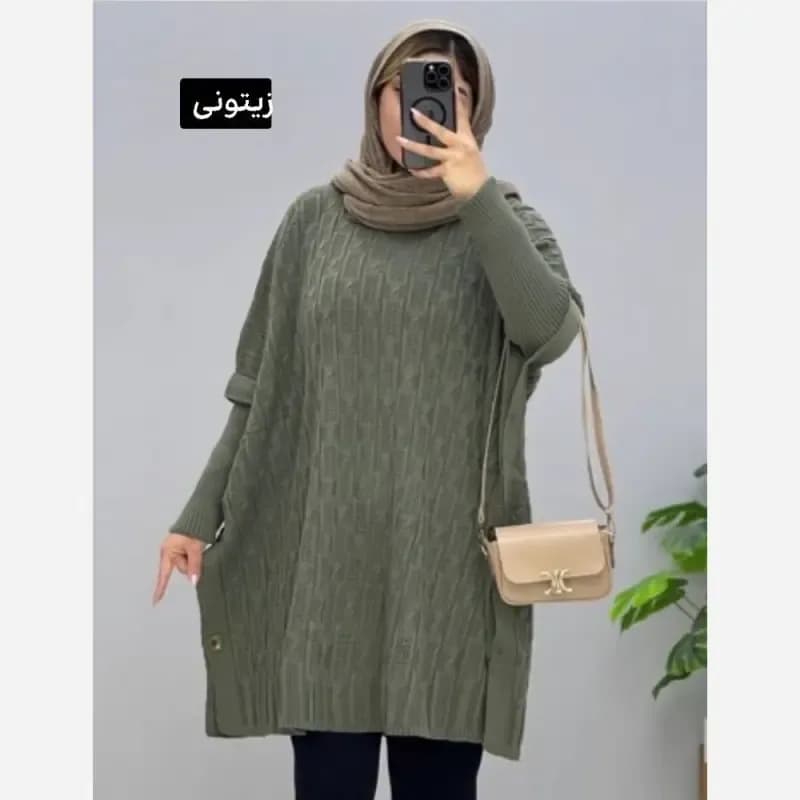 مانتو پانچ بافت تراکم بالا فری سایز مناسب سایز 40 تا 54 — تصویر ۵