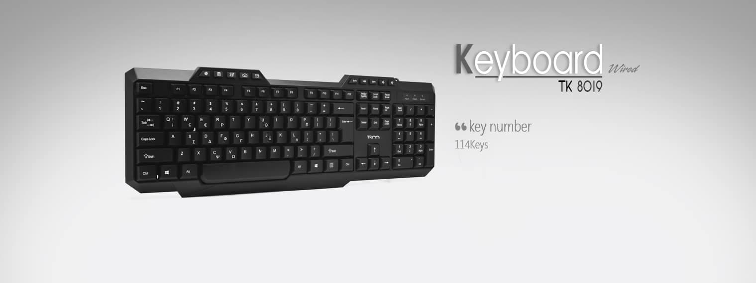 کیبورد سیم‌دار تسکو Keybord TSCO TK-8019 — تصویر ۲