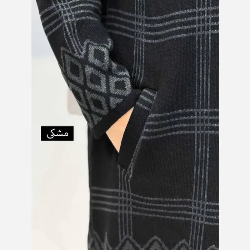 مانتو بافت سایز بزرگ یقه آرشال فری سایز 40 تا 54 — تصویر ۱۲
