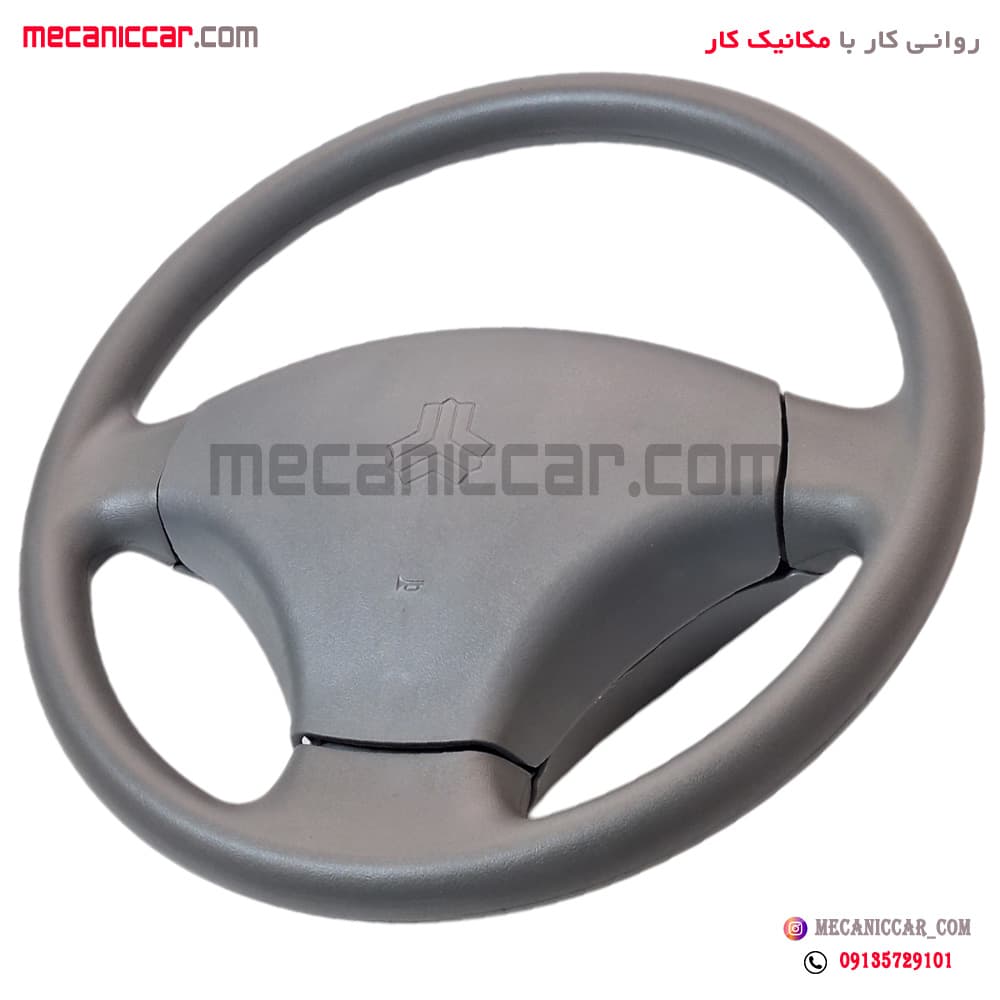غربیلک فرمان طوسی پراید 131 و 111 و تیبا (بدون ایربگ) ظریف کار — تصویر ۳