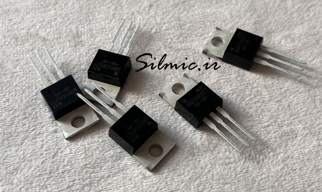 دیود شاتکی 20 آمپر 60 ولت دوبل سری MBR2060CT ساخت TAIWAN