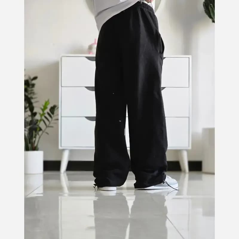شلوار اسلش جاگر کلوین کلوین پارچه ملانژ دمپا گت دار سایز XXL XXXL طوسی مشکی برفی — تصویر ۷