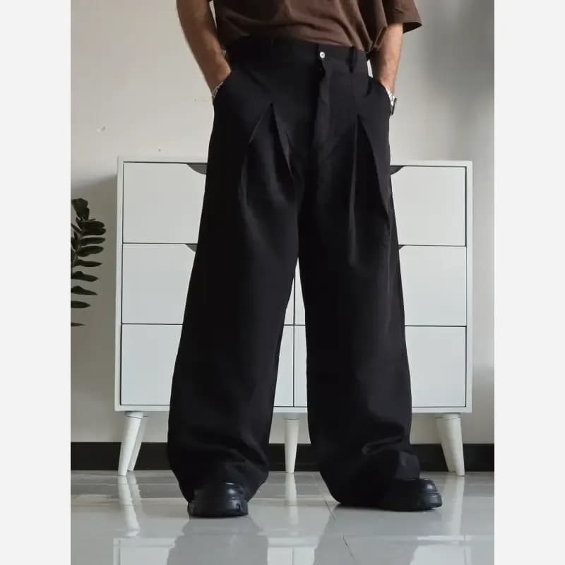 شلوار فول بگ زنانه پارچه مازراتی مشکی پیله دار سایز بزرگ
