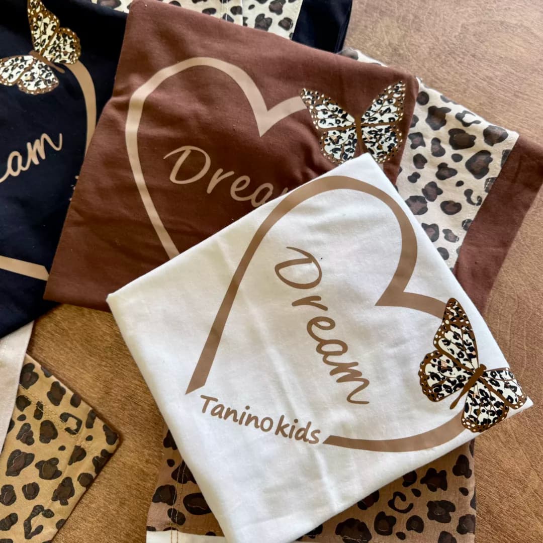 تیشرت شلوارک پلنگی قلب و پروانه Dream (ایراددار) کد 6340-1 — تصویر ۵