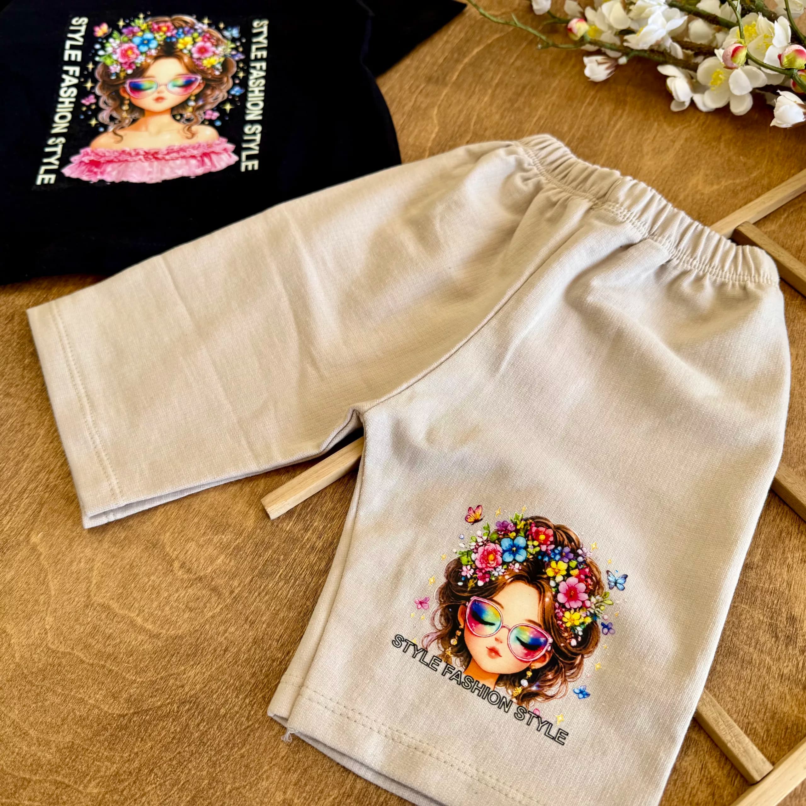 تیشرت شلوارک دختر عینکی style fashion کد 6492 — تصویر ۳