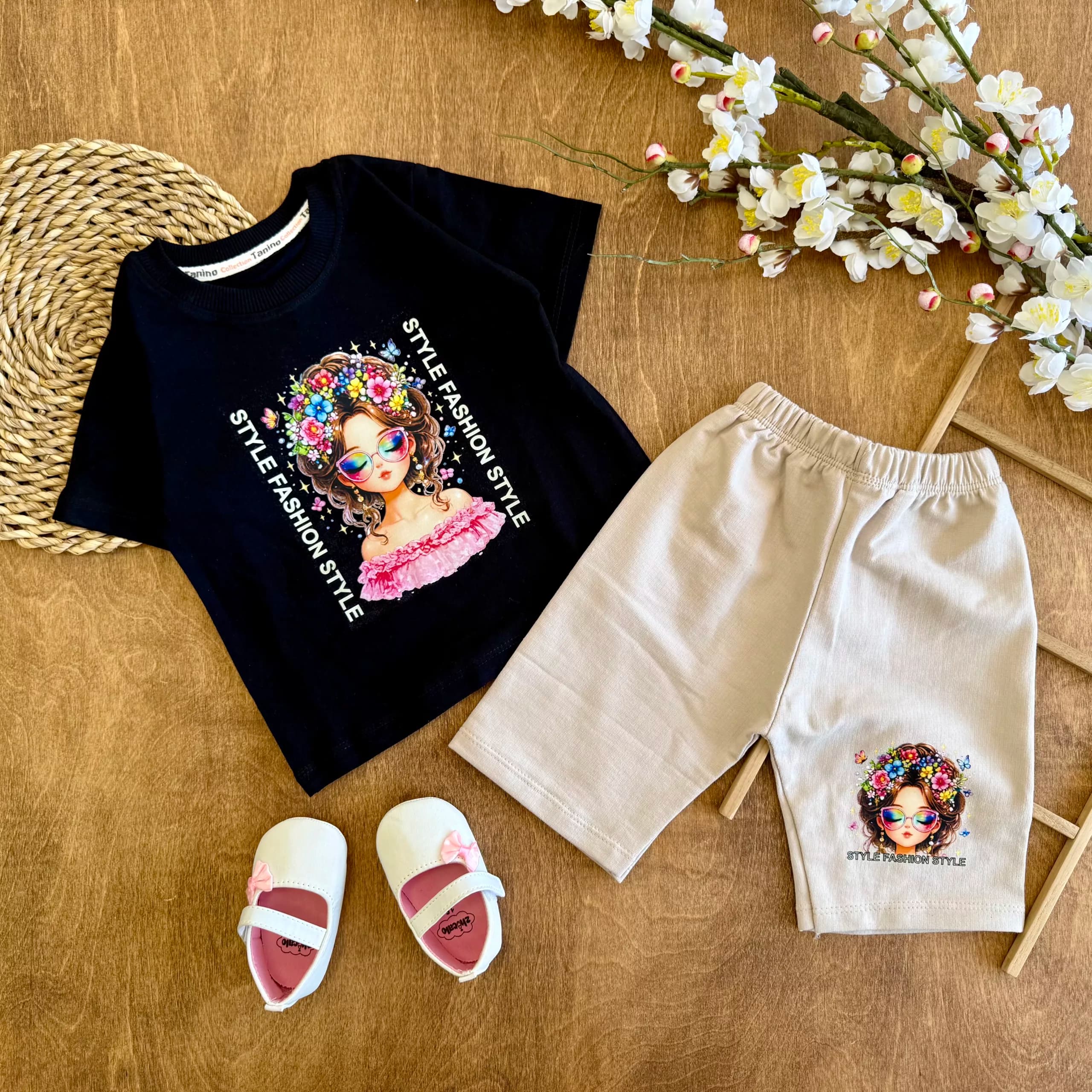 تیشرت شلوارک دختر عینکی style fashion کد 6492 — تصویر ۲