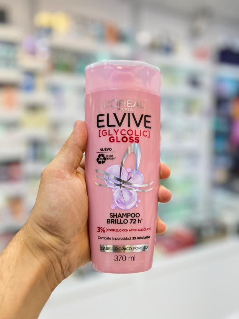 شامپو درخشان‌کننده و ترمیم‌کننده لورال مکزیکی L’Oréal Elvive Glicólico Gloss Shampoo — تصویر ۲