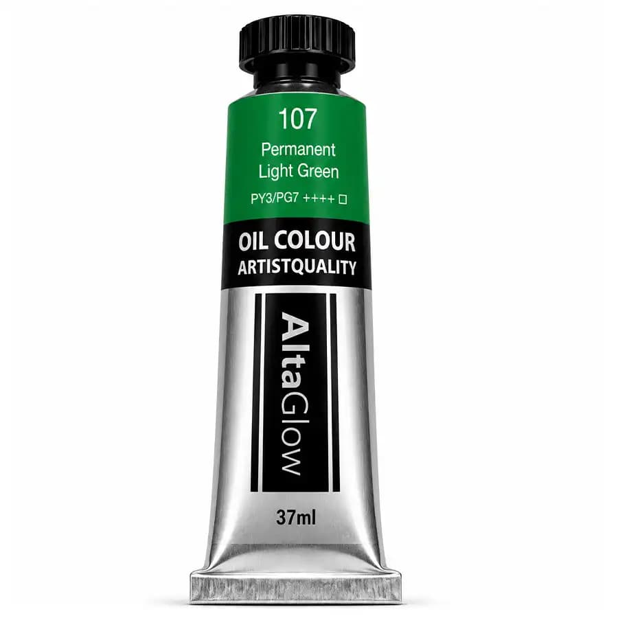 رنگ روغن آلتا گلو رنگ Permanet Light Green کد 107 حجم 37 میلی‌لیتر