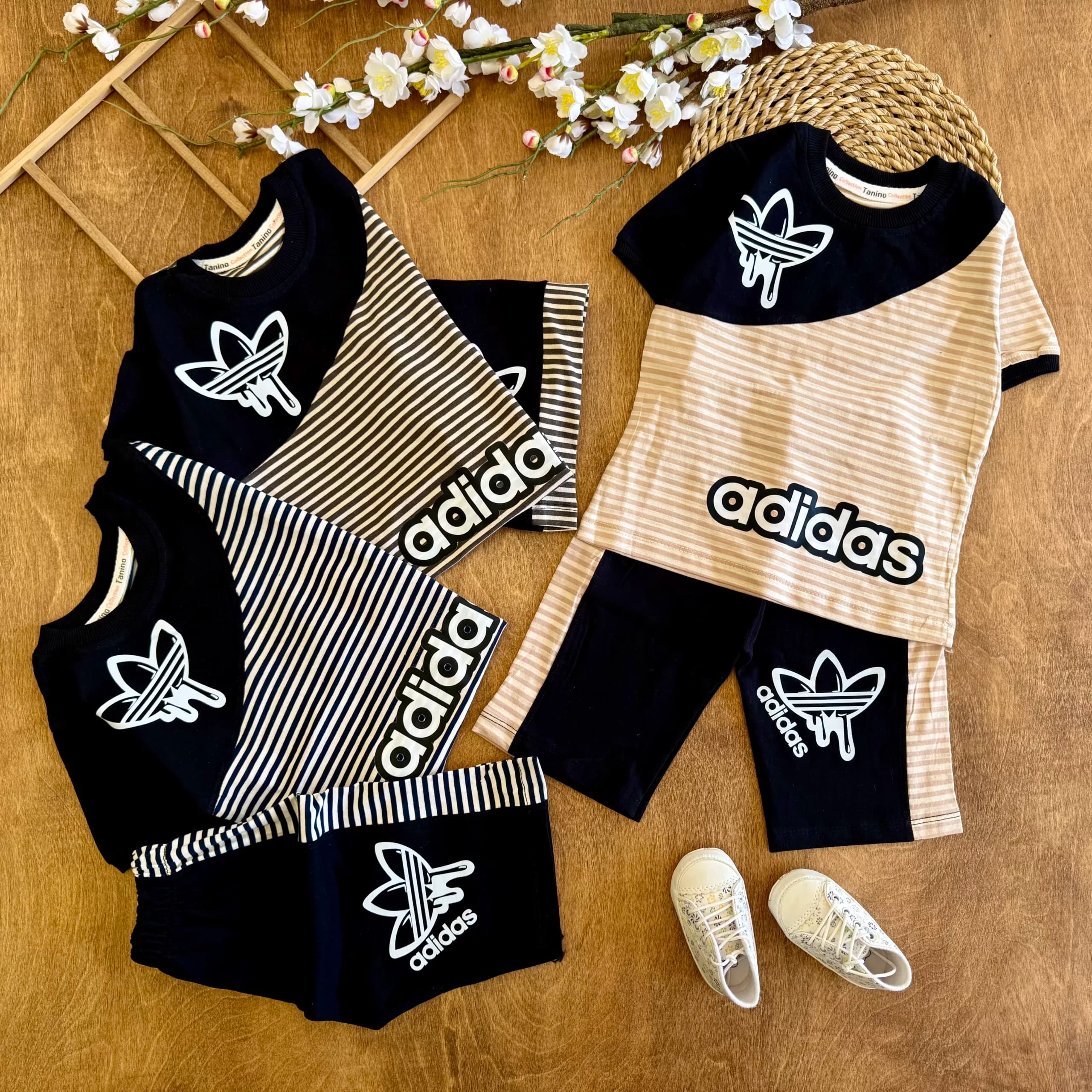 تیشرت شلوارک راه راه adidas سایز 40 تا 55 کد 6489