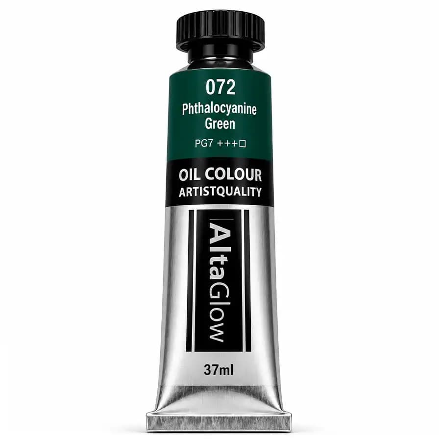 رنگ روغن آلتا گلو رنگ Phthalocyanine Green کد 072 حجم 37 میلیلیتر