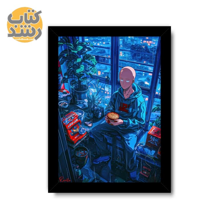 تابلو راویتا طرح وان پانچ من One Punch Man (مرد تک‌مشتی) سایز A5