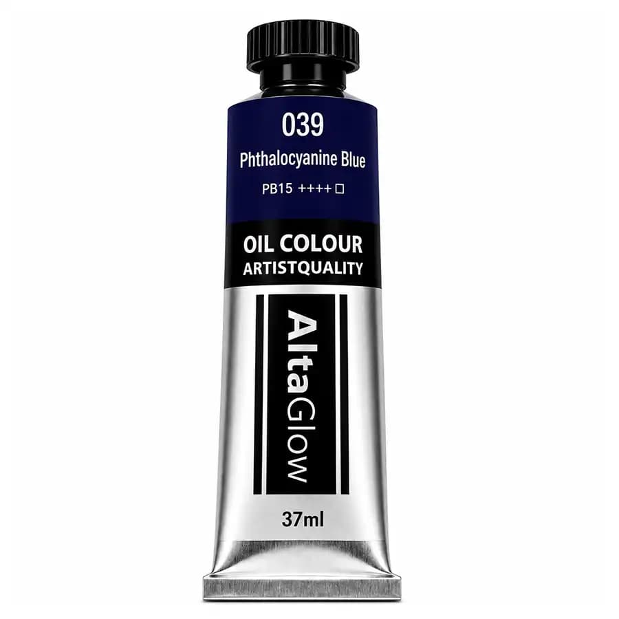 رنگ روغن آلتا گلو رنگ Phthalocyanine Blue کد 039 حجم 37 میلیلیتر