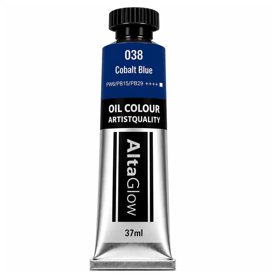 رنگ روغن آلتا گلو رنگ Cobalt Blue کد 038 حجم 37 میلی‌لیتر