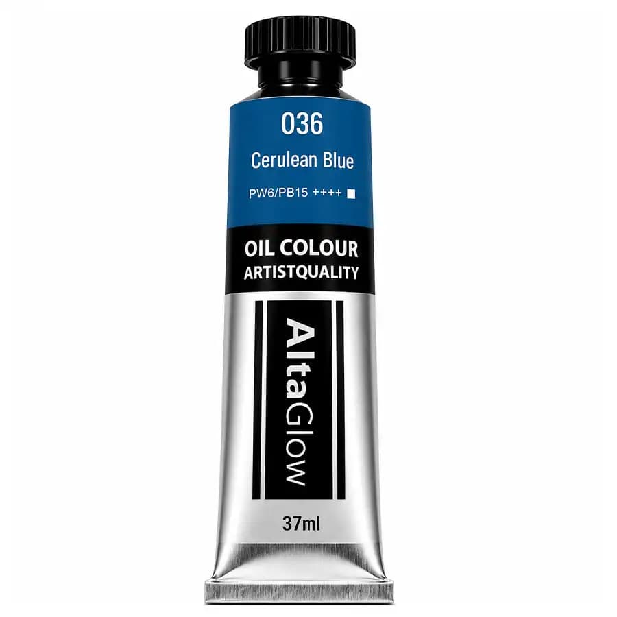 رنگ روغن آلتا گلو رنگ Cerulean Blue کد 036 حجم 37 میلی‌لیتر