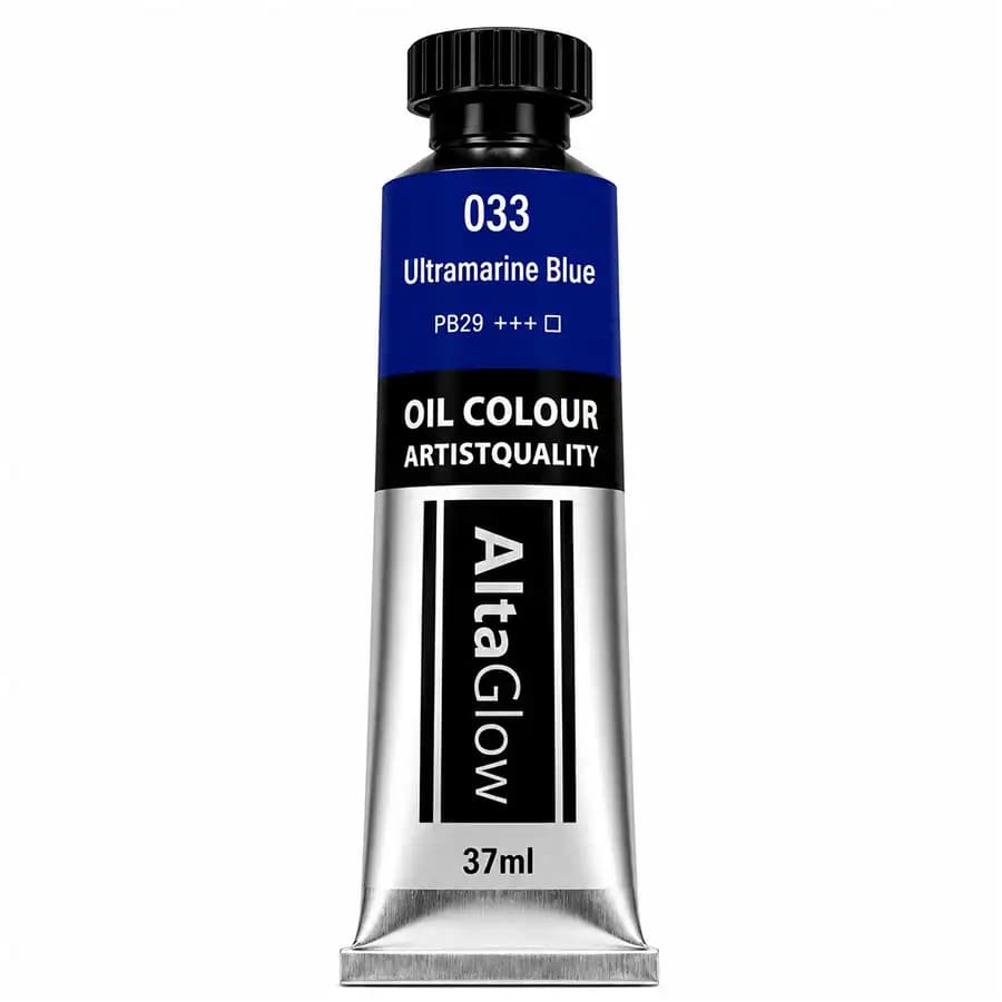 رنگ روغن آلتا گلو رنگ Ultramarine Blue کد 033 حجم 37 میلی‌لیتر