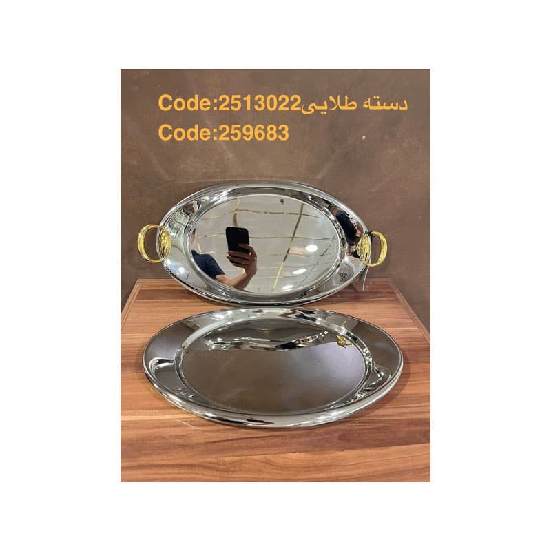 سینی پذیرایی بیضی استیل 2513022