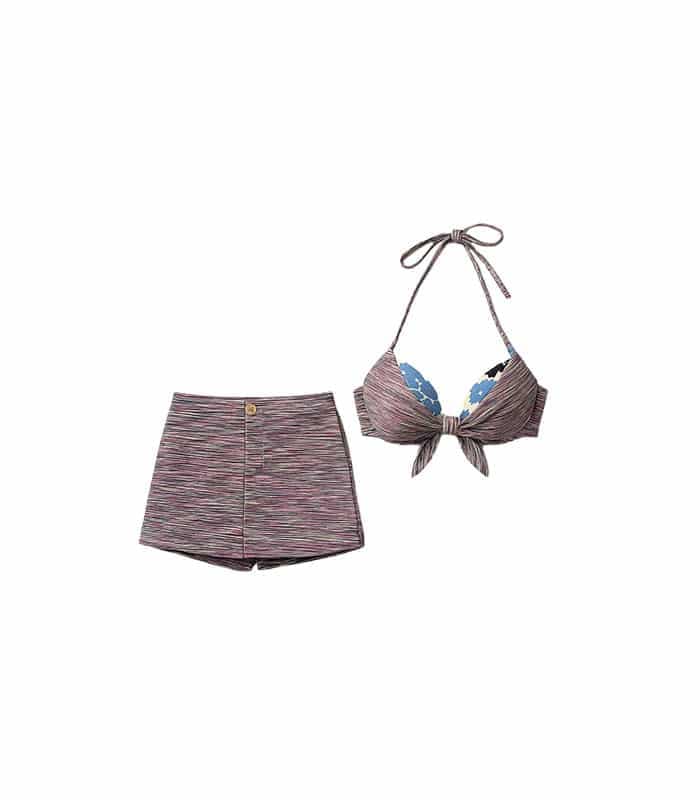 مایو دو تکه کاپدار فنردار beach queen کد 1017
