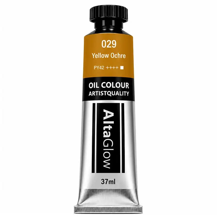 رنگ روغن آلتا گلو رنگ Yellow Ochre کد 029 حجم 37 میلی‌لیتر