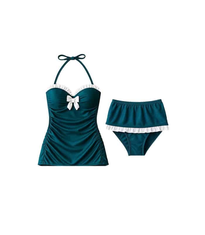 مایو دو تکه کاپدار فنردار beach queen کد 1014