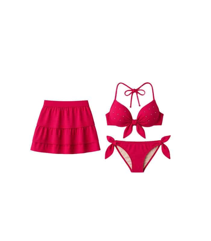 مایو سه تکه کاپدار فنردار beach queen کد 1013