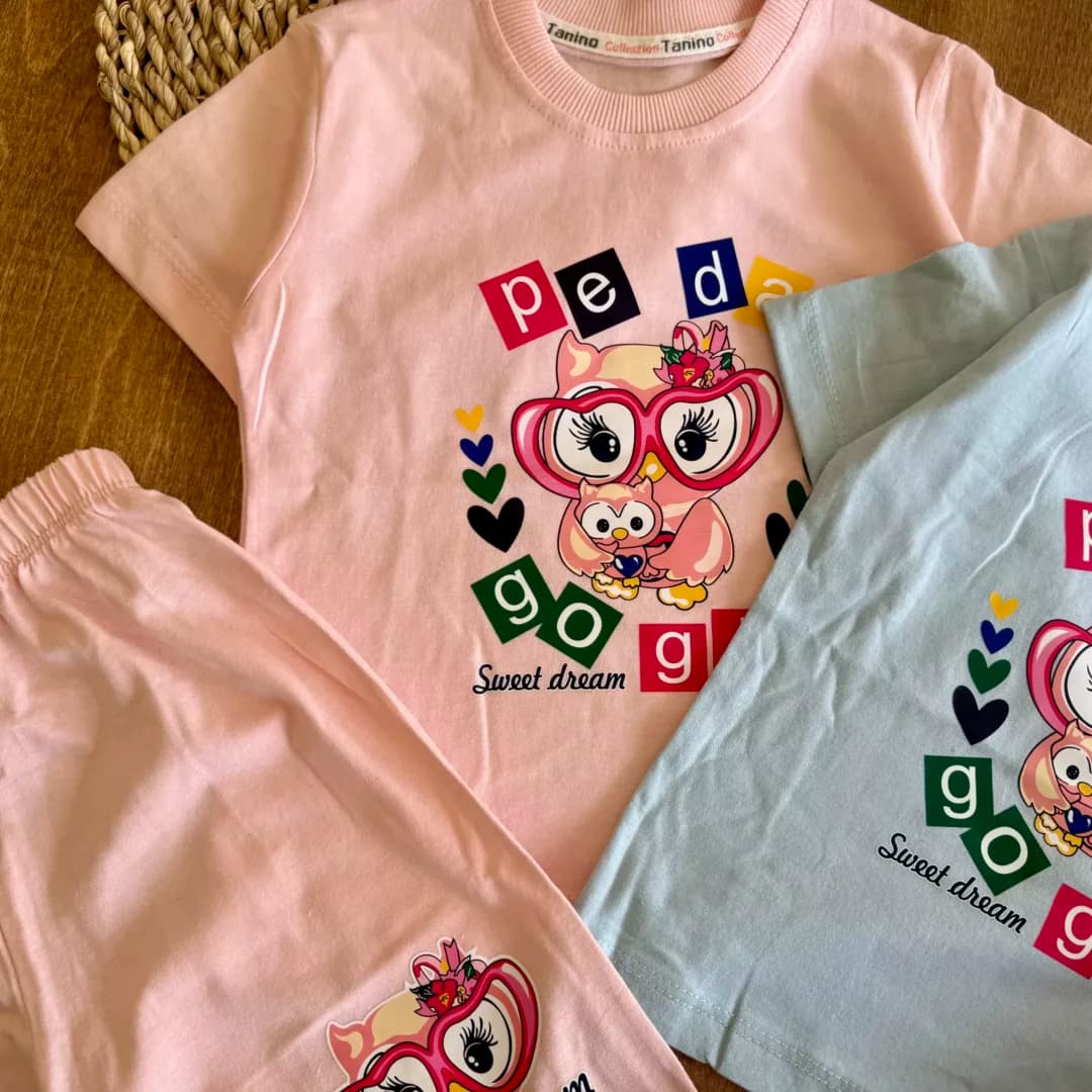 تیشرت شلوارک جغد عینکی peda gogia کد 6233 — تصویر ۳