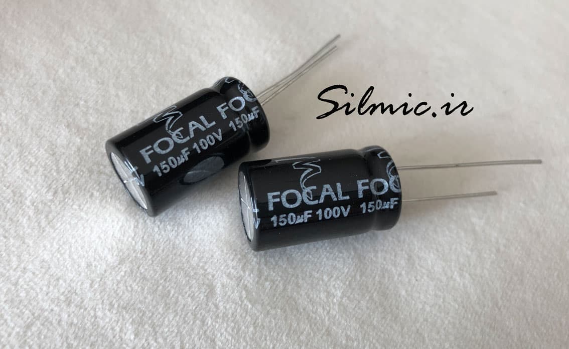 خازن کراس اور بی پلار 150 میکرو فاراد 100 ولت FOCAL فرانسه نوع رادیال 5% — تصویر ۲